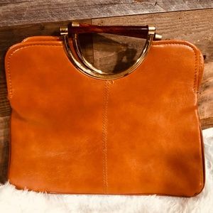 Vintage Leather Handbag with Bakelite Handles